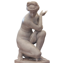 Siglo XIX Venus piedra natural blanca figura femenina escultura estatua italiana de mármol